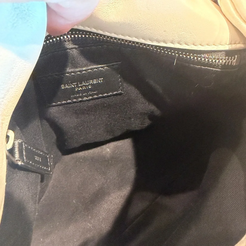 Preloved Saint Laurent Cream Quilted Leather Shoulder Bag FULL SET - Picture 7 of 16